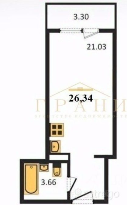 Продам студию, 26.34 м2, 7/18 этаж Воронеж - изображение 1