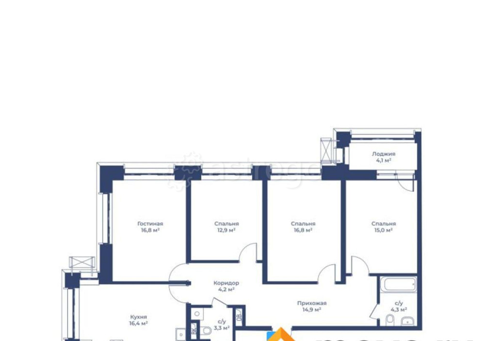 4-комн. квартира, 106.7 м2, 2/24 эт. Мытищи - изображение 2
