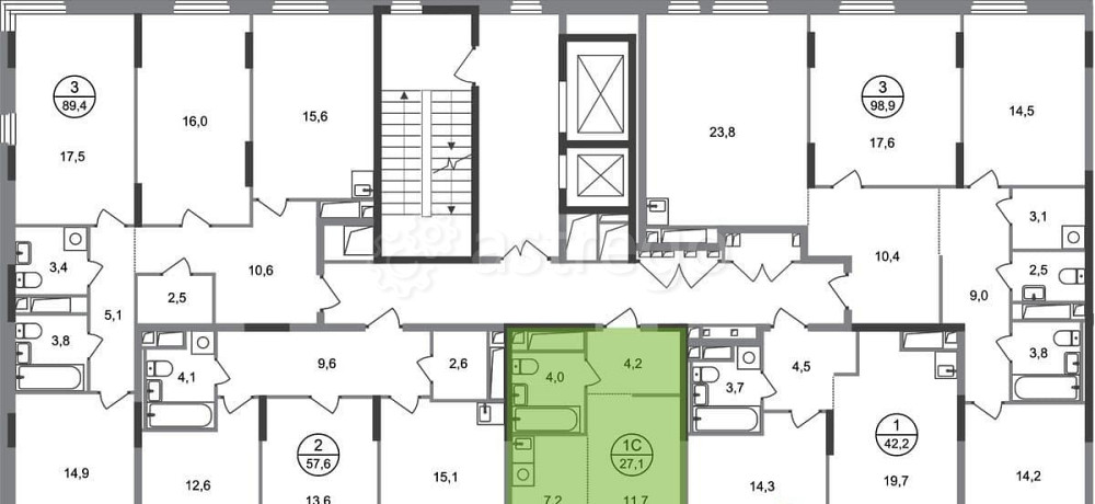 Студия, 27 м2, 16/17 эт. Москва - изображение 3