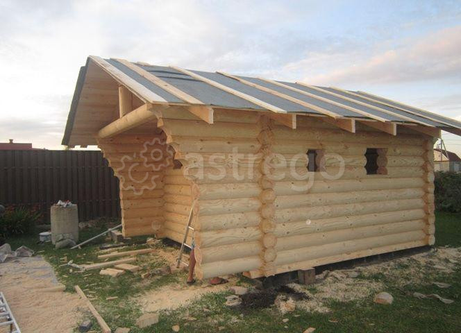 Строительство бани 4х6м пятистенок с вылетом под крыльцо 2х4м Санкт-Петербург - изображение 1