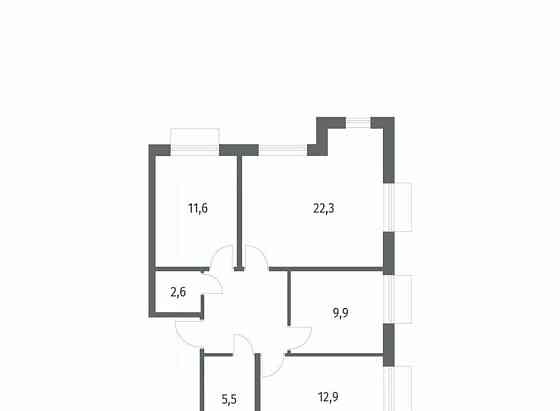 3-комн. квартира, 74.1 м2, 2/12 эт. Санкт-Петербург
