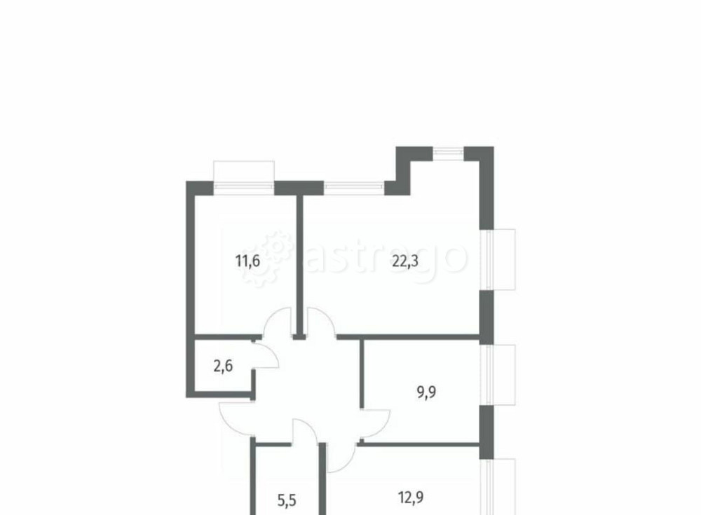 3-комн. квартира, 74.1 м2, 2/12 эт. Санкт-Петербург - изображение 1