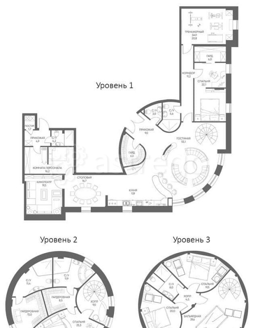 4-комн. квартира, 391 м2, 16/18 эт. Москва - изображение 1
