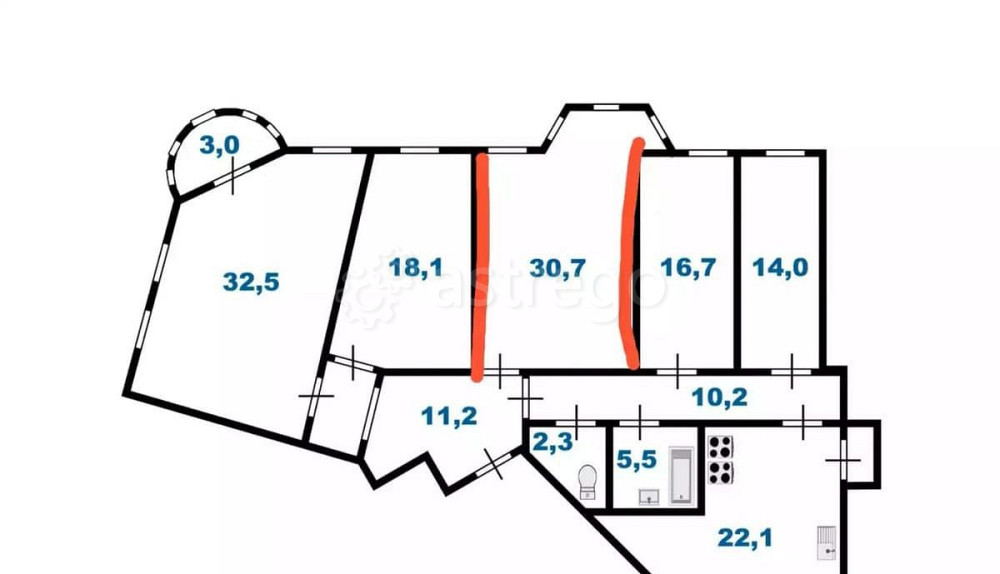 Комната, 30.7 м2, 5/6 эт. Санкт-Петербург - изображение 1