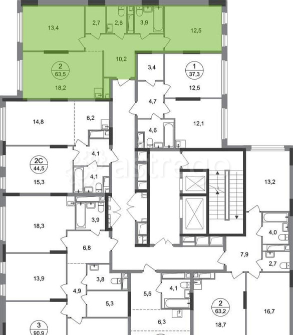 2-комн. квартира, 63 м2, 7/17 эт. Москва - изображение 5