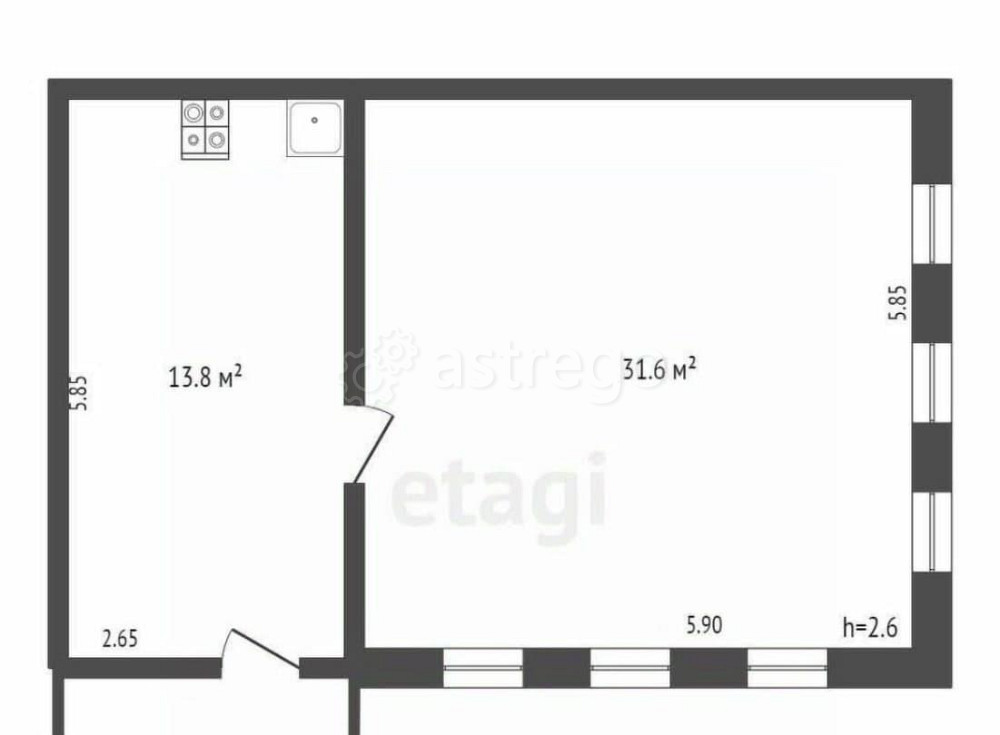 Дом, 45.4 м2, 8.6 сотки, 1 эт. Бирск - изображение 7