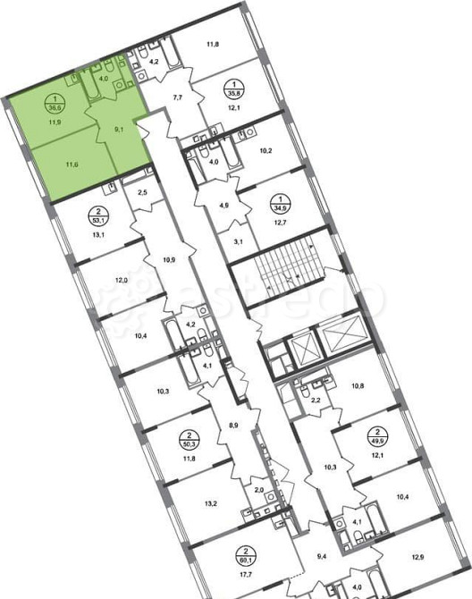 1-комн. квартира, 36 м2, 5/17 эт. Москва - изображение 4