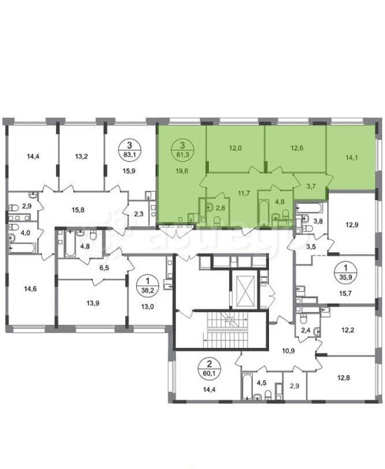 3-комн. квартира, 81 м2, 5/17 эт. Москва - изображение 4