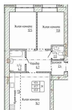 3-комн. квартира, 65 м2, 7/14 эт. Новоалтайск