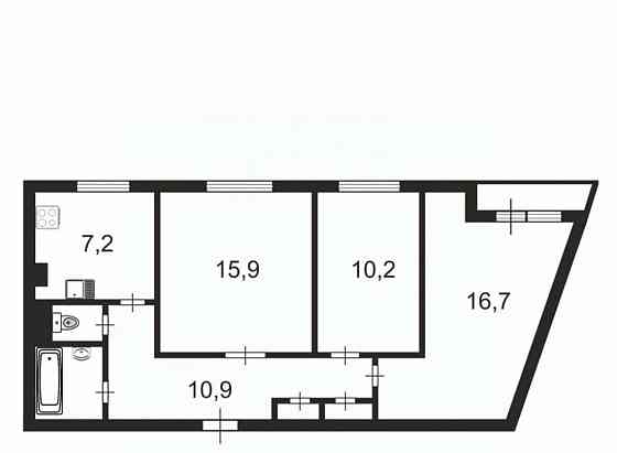 3-комн. квартира, 65.3 м2, 9/12 эт. Санкт-Петербург