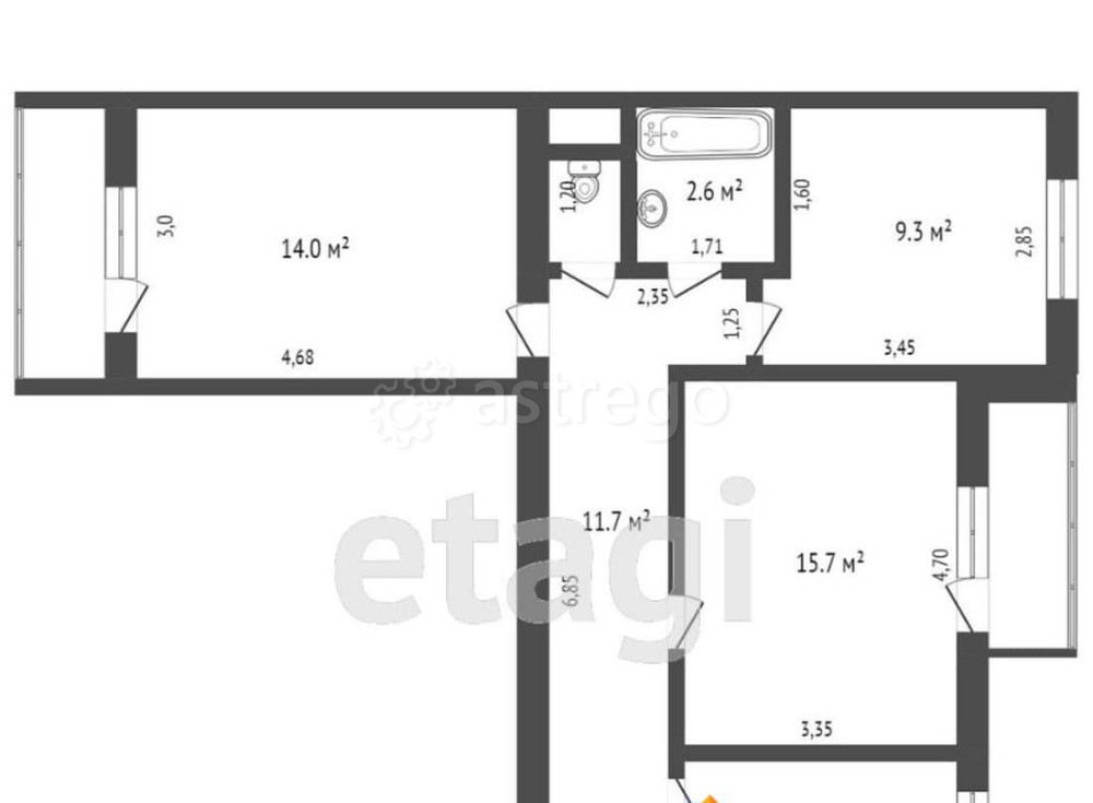 3-комн. квартира, 62 м2, 10/10 эт. Бийск - изображение 7