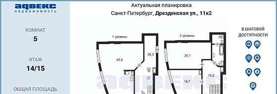 5-комн. квартира, 235.9 м2, 14/15 эт. Санкт-Петербург