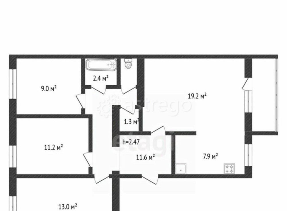 4-комн. квартира, 74.1 м2, 5/5 эт. Благовещенск - изображение 6