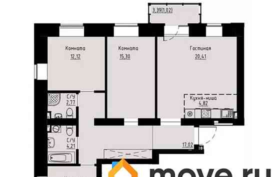 4-комн. квартира, 93.2 м2, 4/8 эт. Красноярск
