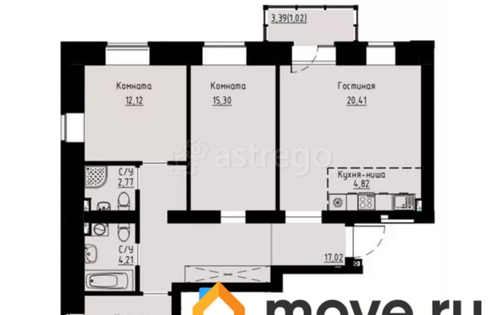 4-комн. квартира, 93.2 м2, 4/8 эт. Красноярск - изображение 1