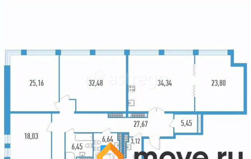 5-комн. квартира, 210.09 м2, 20/23 эт. Санкт-Петербург - изображение 1