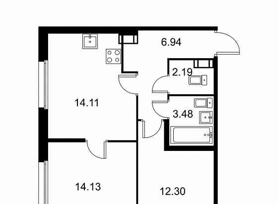 2-комн. квартира, 53.15 м2, 4/9 эт. Санкт-Петербург