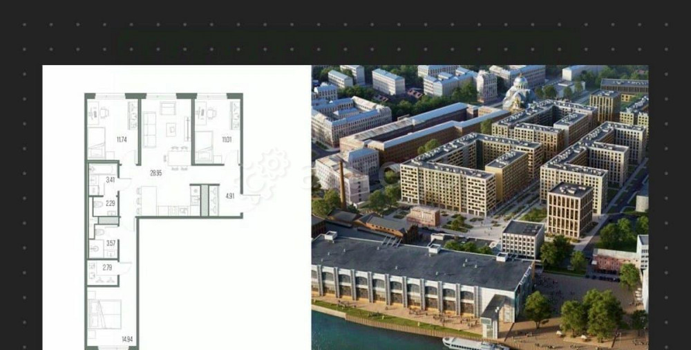 3-комн. квартира, 83.61 м2, 7/10 эт. Санкт-Петербург - изображение 1