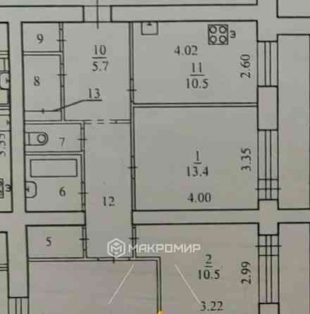 4-комн. квартира, 83 м2, 9/12 эт. Архангельск