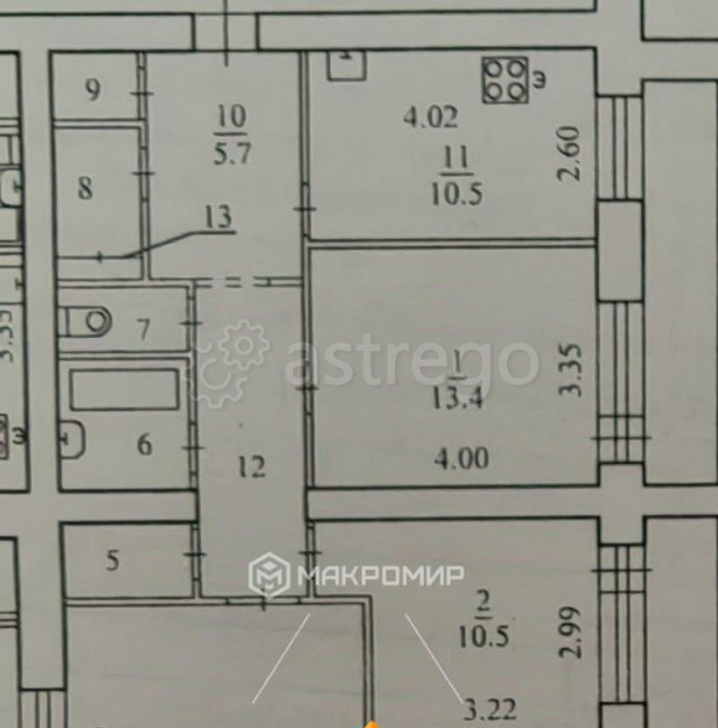 4-комн. квартира, 83 м2, 9/12 эт. Архангельск - изображение 4