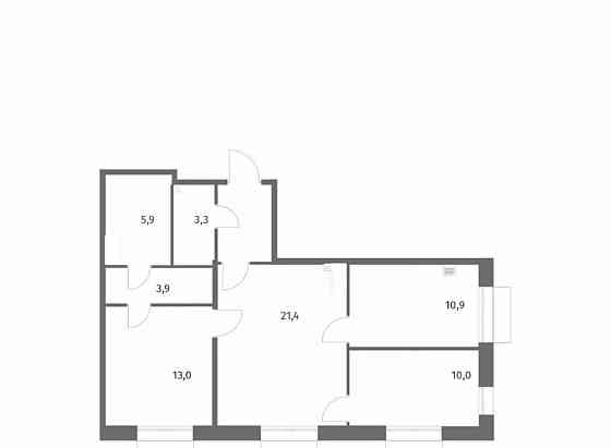3-комн. квартира, 72.6 м2, 2/13 эт. Санкт-Петербург