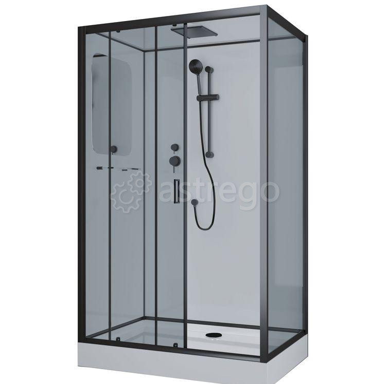 Душевая кабина 120х80 низкий поддон Niagara NG 6912 QL Black Красноярск - изображение 1