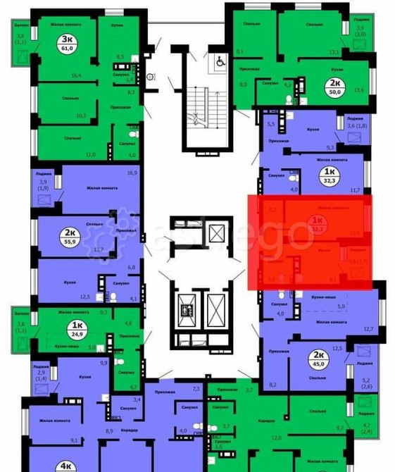 1-комн. квартира, 32.2 м2, 22/26 эт. Красноярск - изображение 3