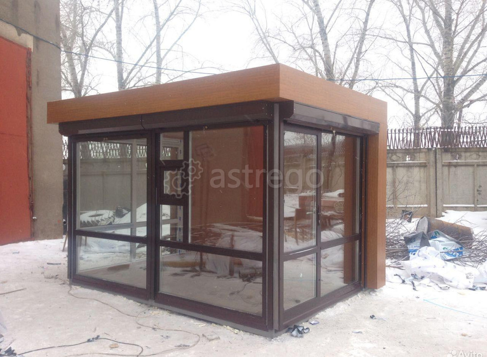 Торговый павильон 2500х4000 мм (наружные стены: профилированный лист С8 0,45 мм, внутренняя отделка  Омск - изображение 1