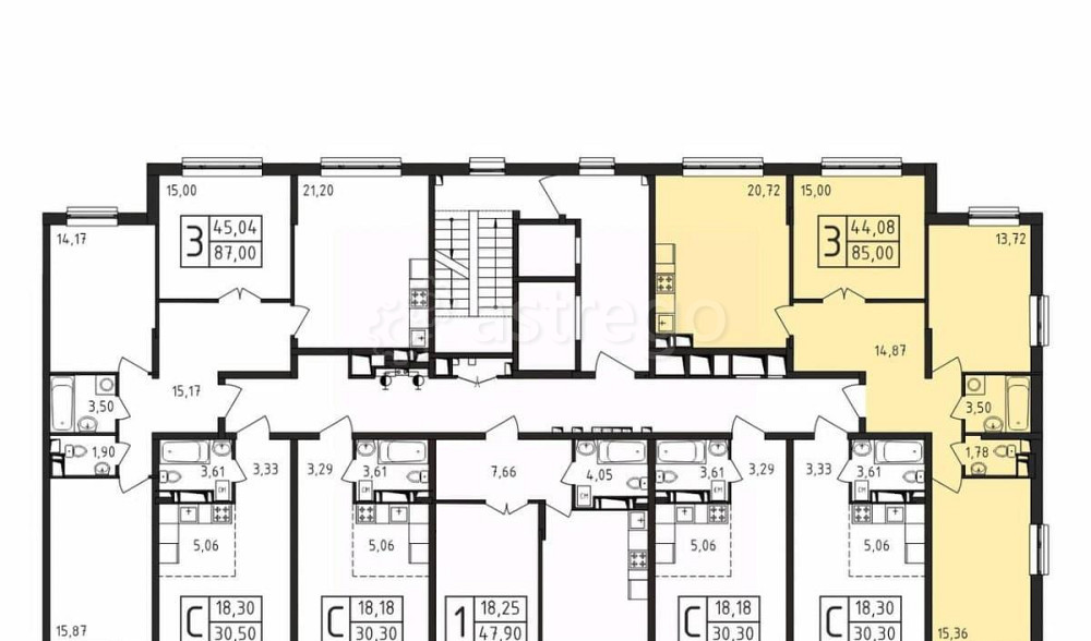3-комн. квартира, 85 м2, 3/17 эт. Пушкино - изображение 1