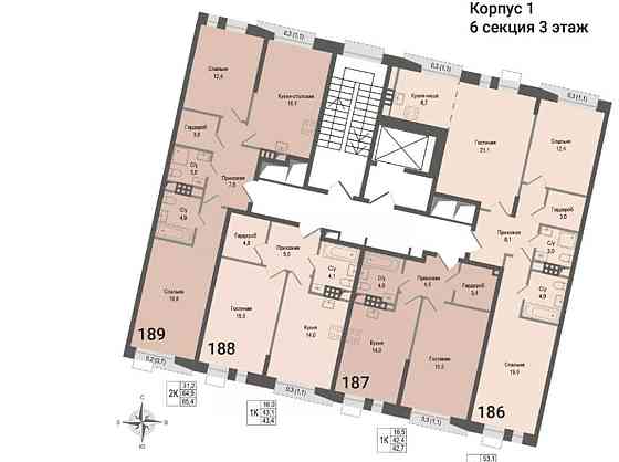 3-комн. квартира, 77.9 м2, 3/8 эт. Королев