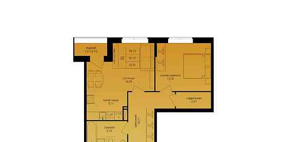 2-комн. квартира, 53.76 м2, 15/16 эт. Архангельск
