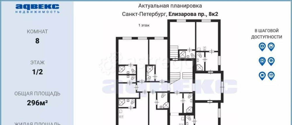 6-комн. квартира, 296 м2, 1/2 эт. Санкт-Петербург - изображение 7