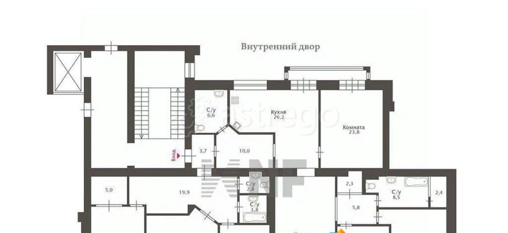 6-комн. квартира, 254.2 м2, 4/6 эт. Санкт-Петербург - изображение 2