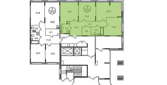 3-комн. квартира, 95 м2, 1/17 эт. Москва