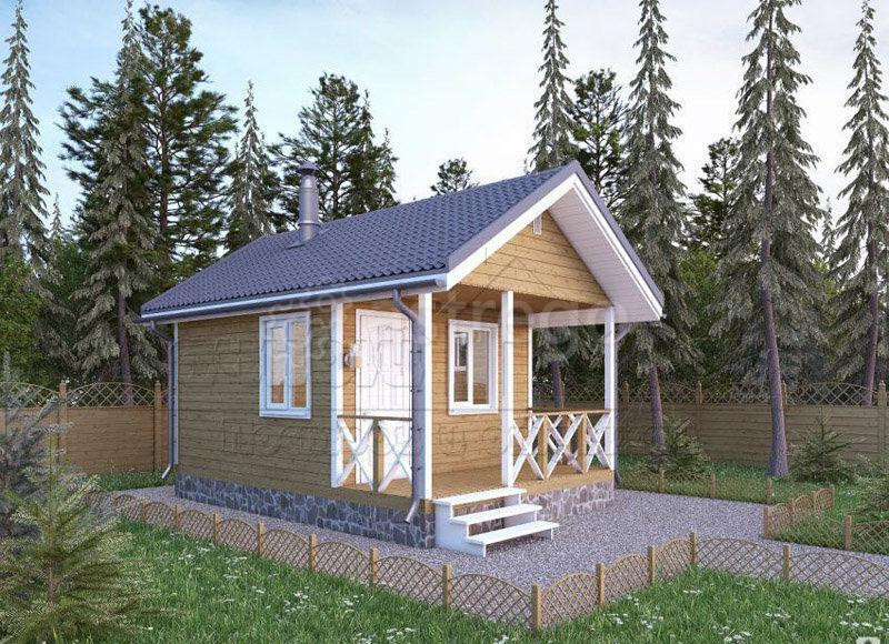 Строительство бани с террасой Б1 5,5х4 м Томск - изображение 1