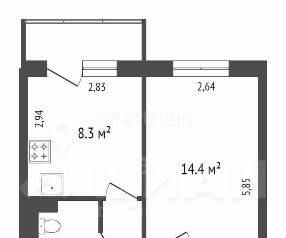 1-комн. квартира, 35 м2, 1/9 эт. Красноярск - изображение 4