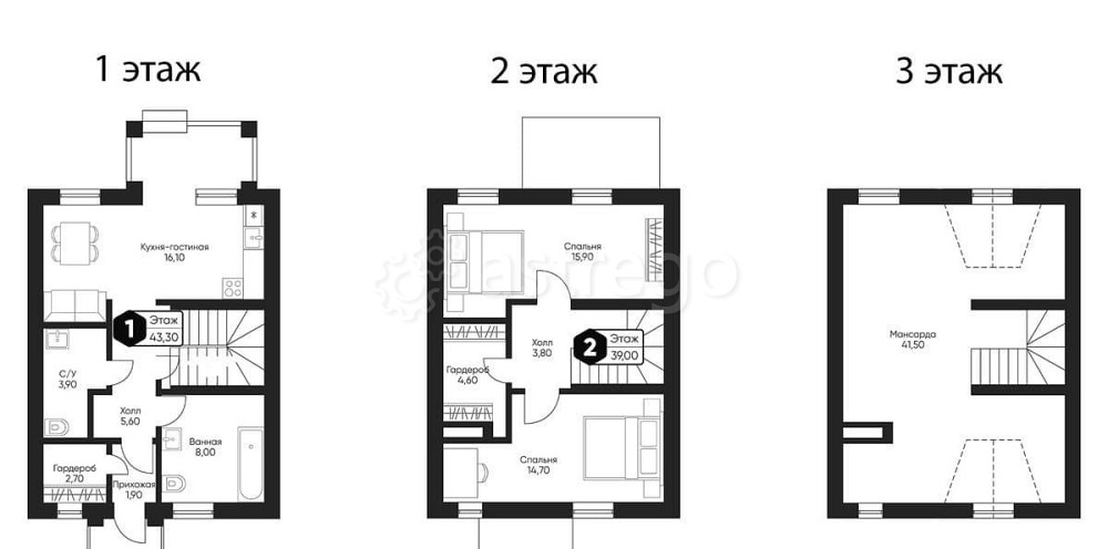 Таунхаус, 142.2 м2, 3 эт. Москва - изображение 1