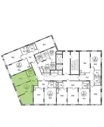 1-комн. квартира, 45 м2, 13/17 эт. Москва