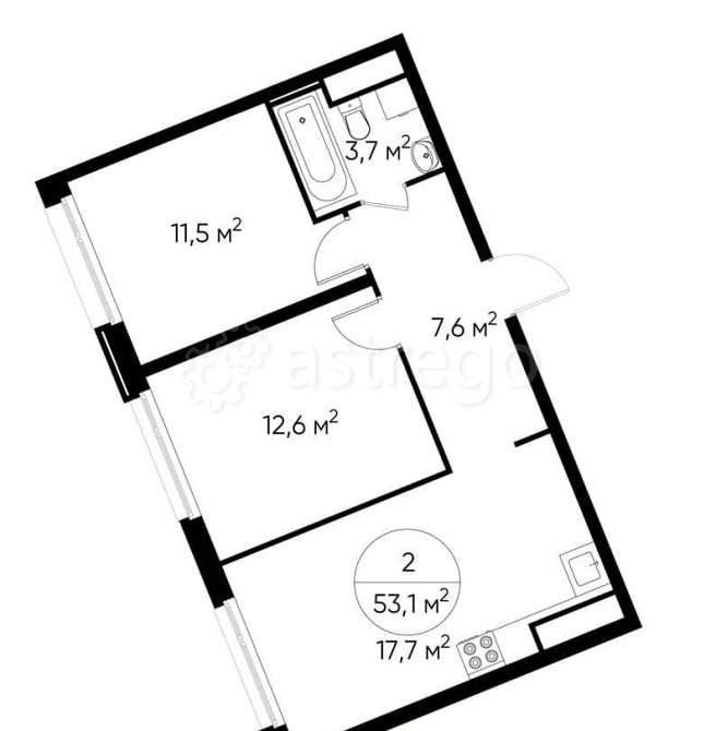 2-комн. квартира, 53 м2, 8/17 эт. Москва - изображение 1