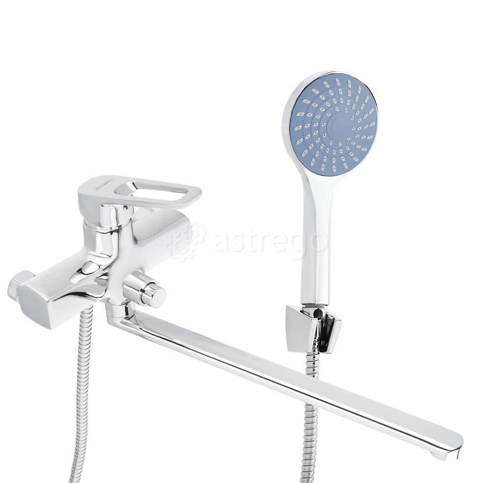 СоюзКран Смеситель для ванны с душем, прямой излив 35см, керам. картридж 35мм, хром, цинк, SK08-P137 Новосибирск - изображение 1