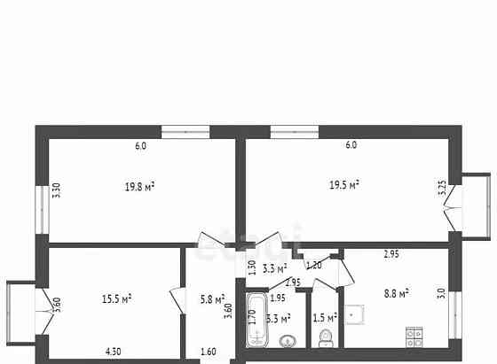 3-комн. квартира, 77.8 м2, 3/3 эт. Коряжма