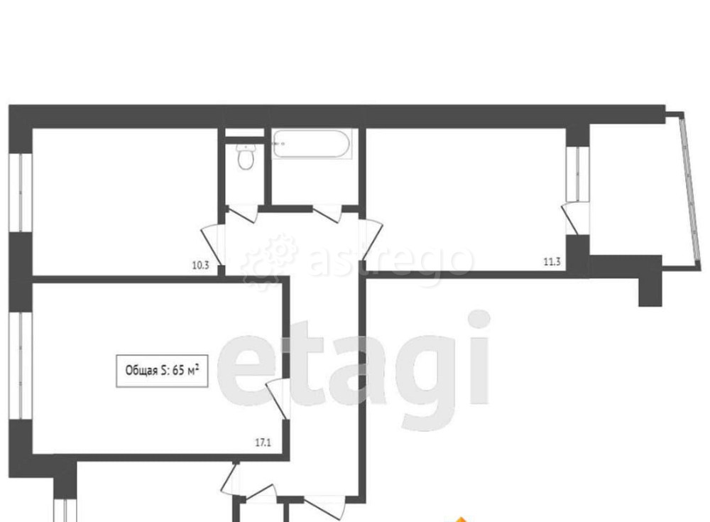 3-комн. квартира, 65.6 м2, 6/9 эт. Бийск - изображение 6