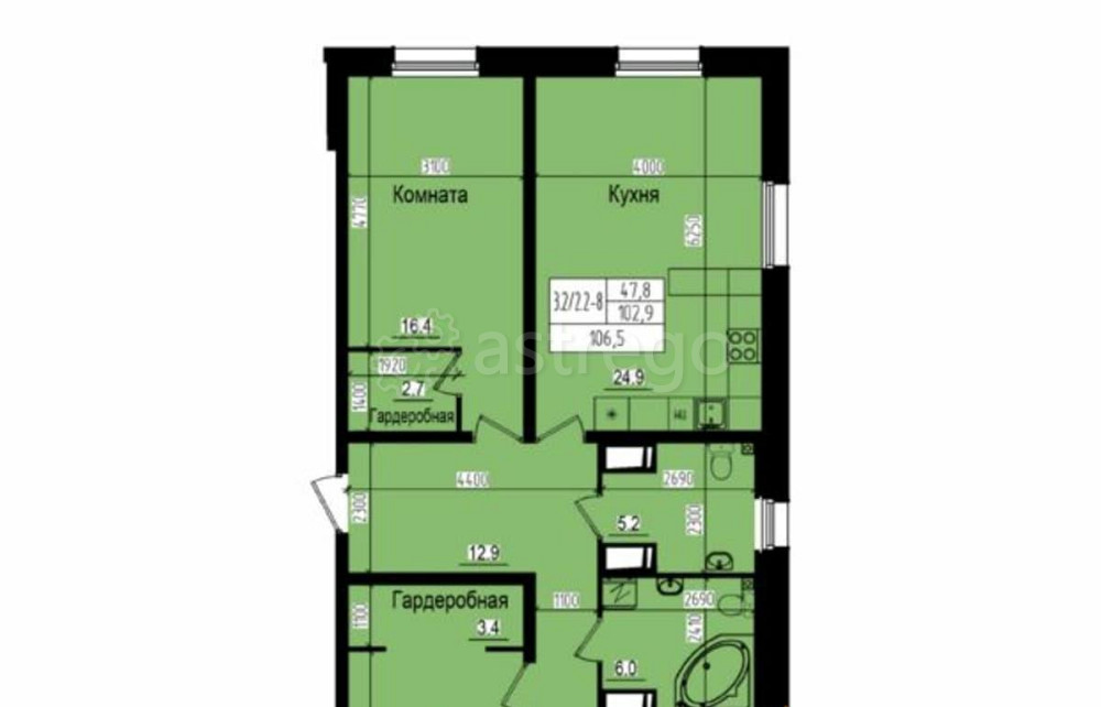 3-комн. квартира, 106.4 м2, 7/23 эт. Санкт-Петербург - изображение 1