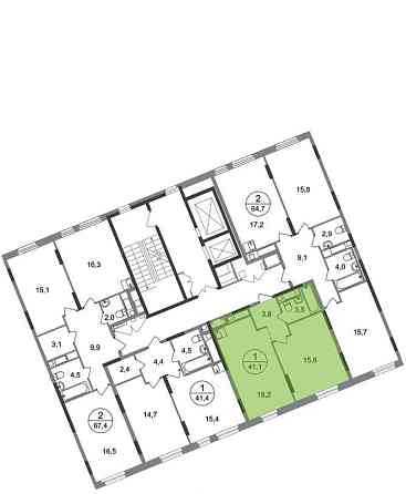 1-комн. квартира, 41 м2, 17/17 эт. Москва