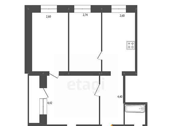 4-комн. квартира, 91.2 м2, 3/5 эт. Белогорск