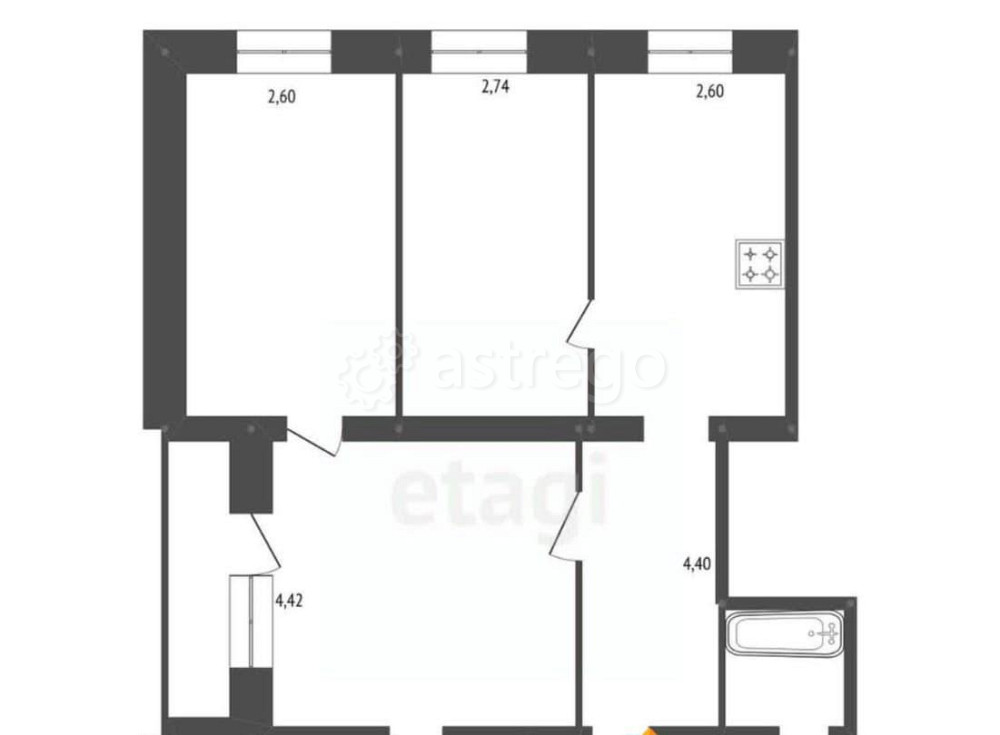 4-комн. квартира, 91.2 м2, 3/5 эт. Белогорск - изображение 2