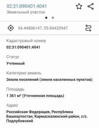 Земельный участок, 13.6 сотки Кармаскалы