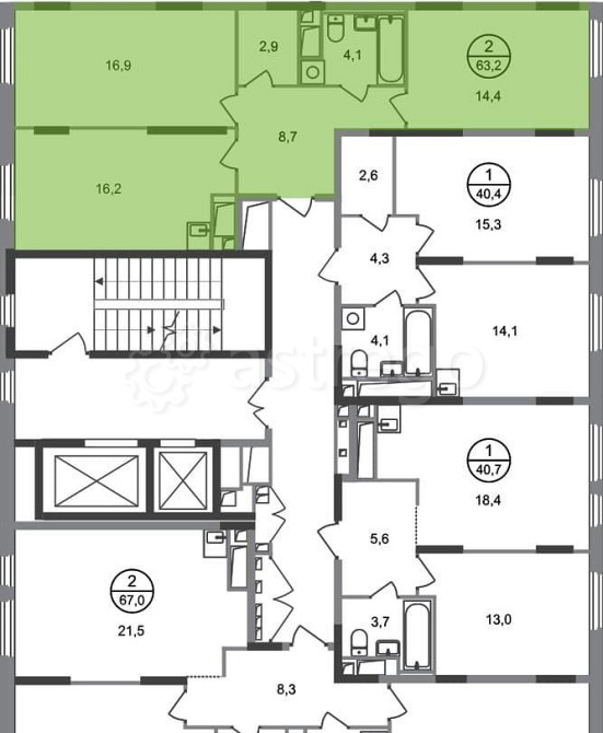 2-комн. квартира, 63 м2, 14/17 эт. Москва - изображение 7