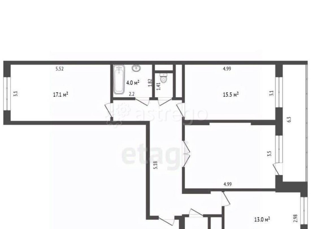 3-комн. квартира, 87.1 м2, 9/17 эт. Долгопрудный - изображение 3