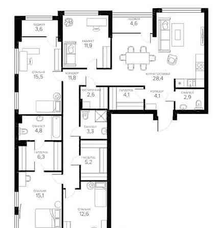 4-комн. квартира, 132.7 м2, 8/8 эт. Москва